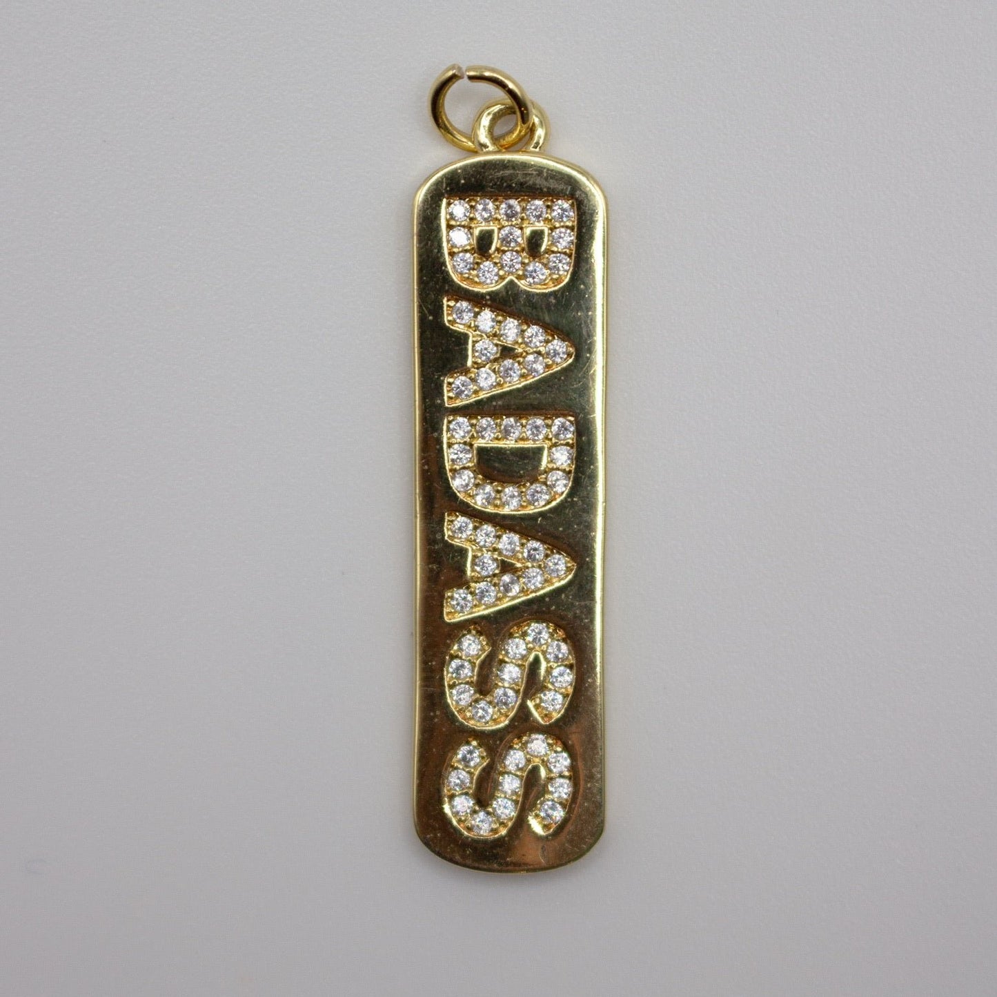 BadAss gold Charm Dog Tag Pendant