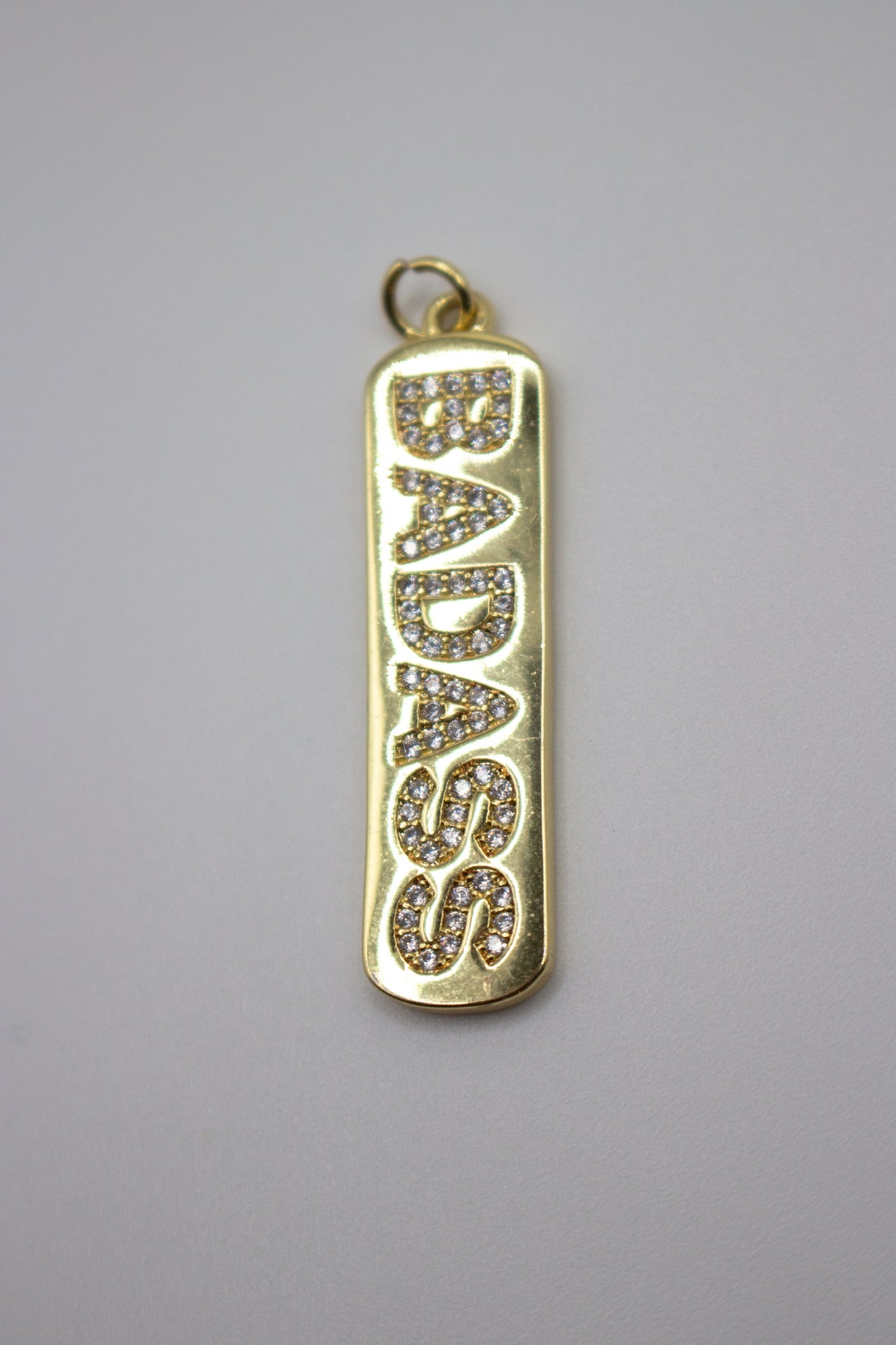 BadAss gold Charm Dog Tag Pendant