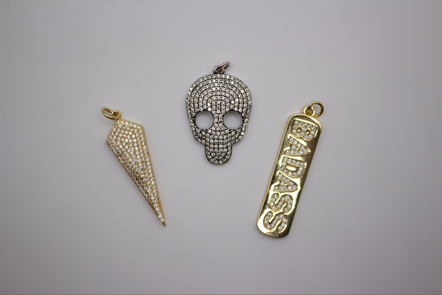 BadAss gold Charm Dog Tag Pendant