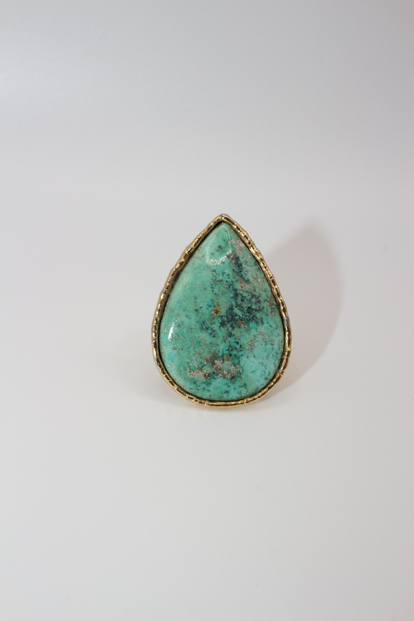 BOLD Turquoise Gold Adjustable Ring