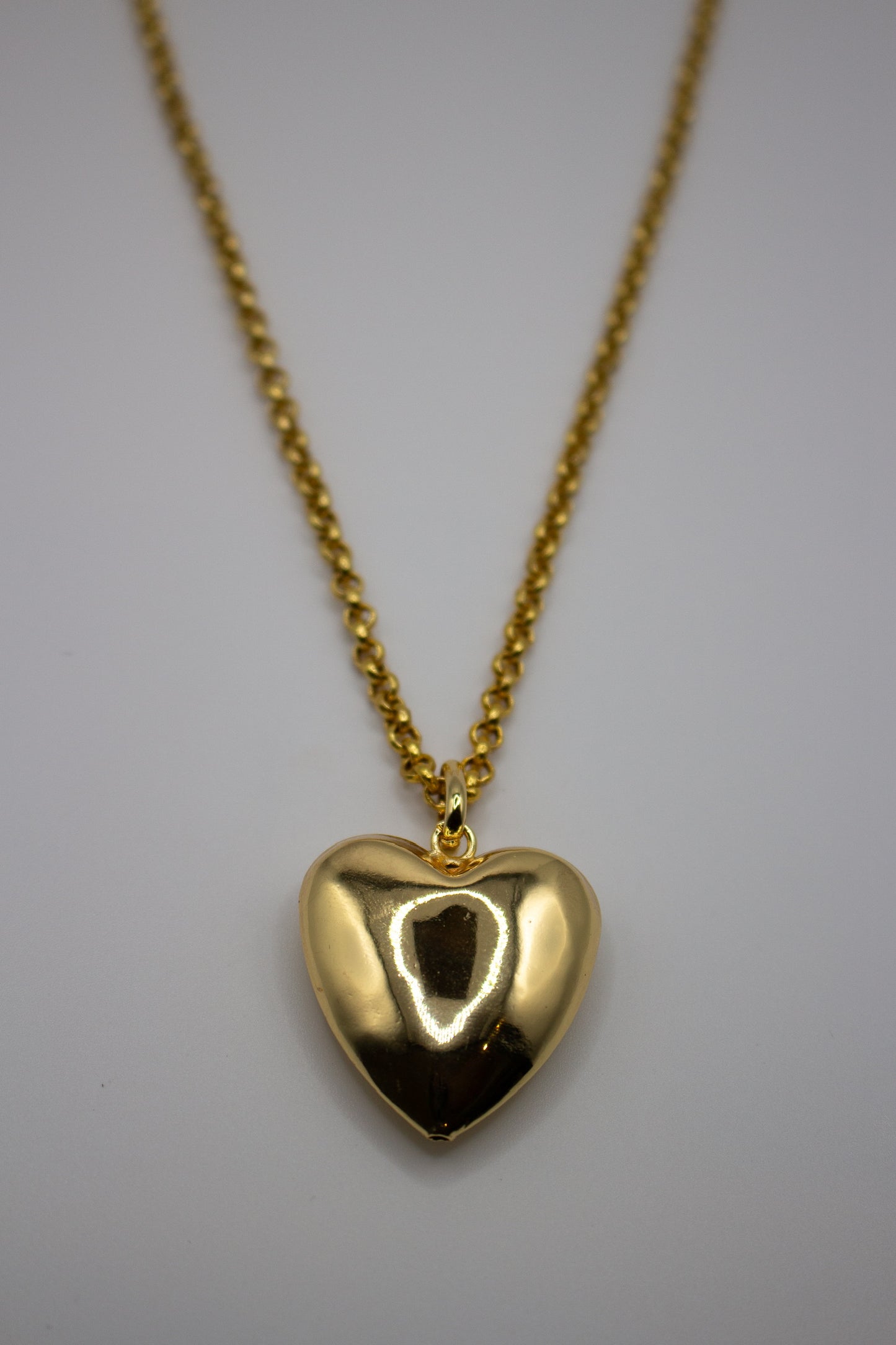 Gold Puffy Heart Pendant