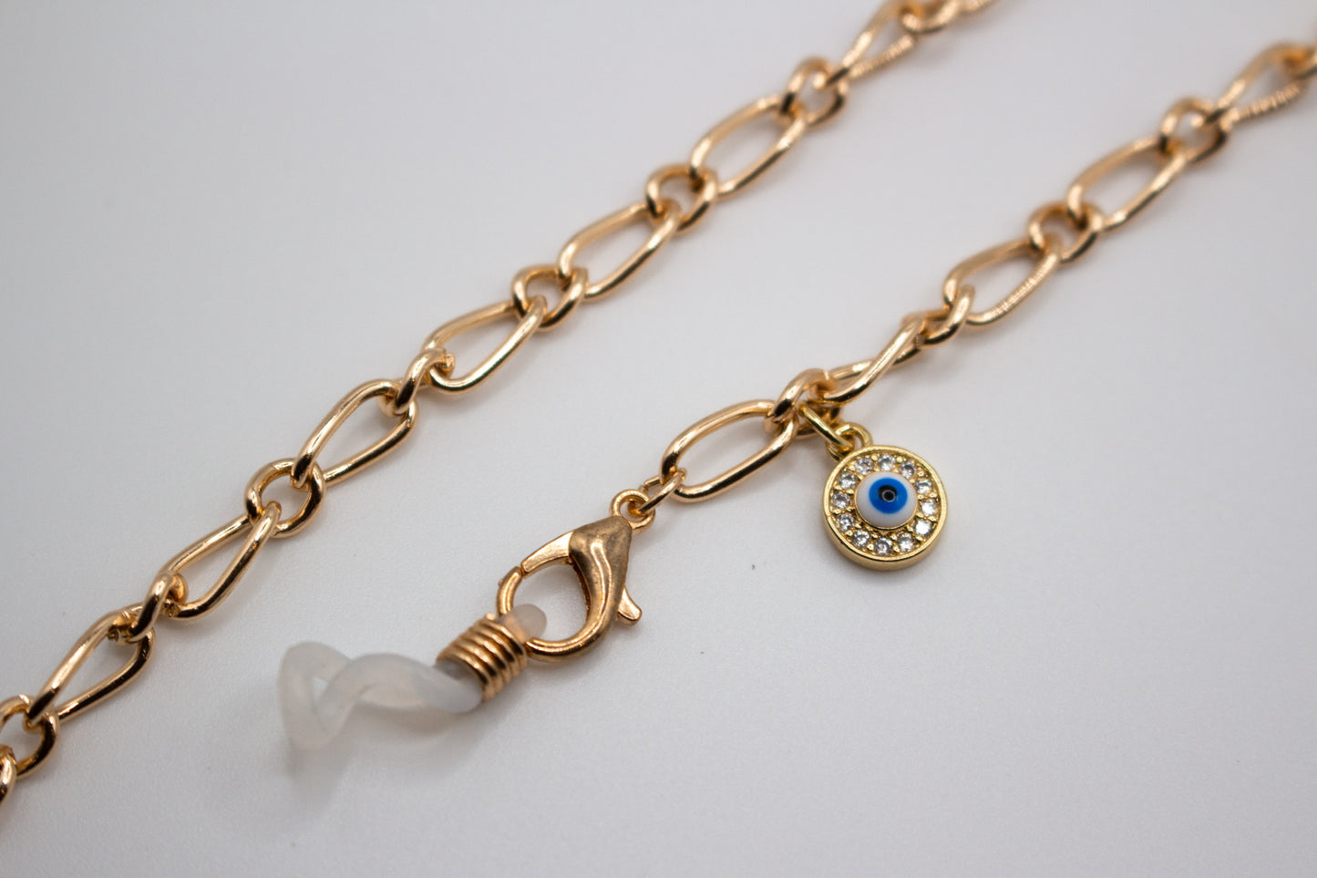 Gold Chain with Evil Eye Charm Sunglass Chain