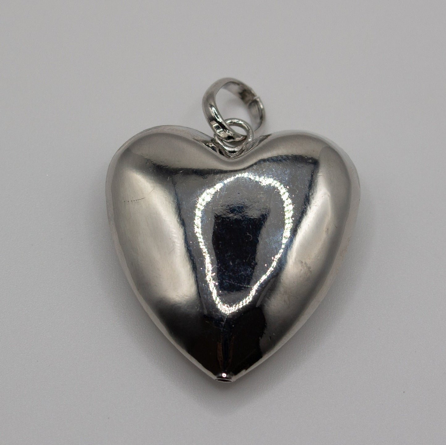 Silver Puffy Heart Charm Pendant