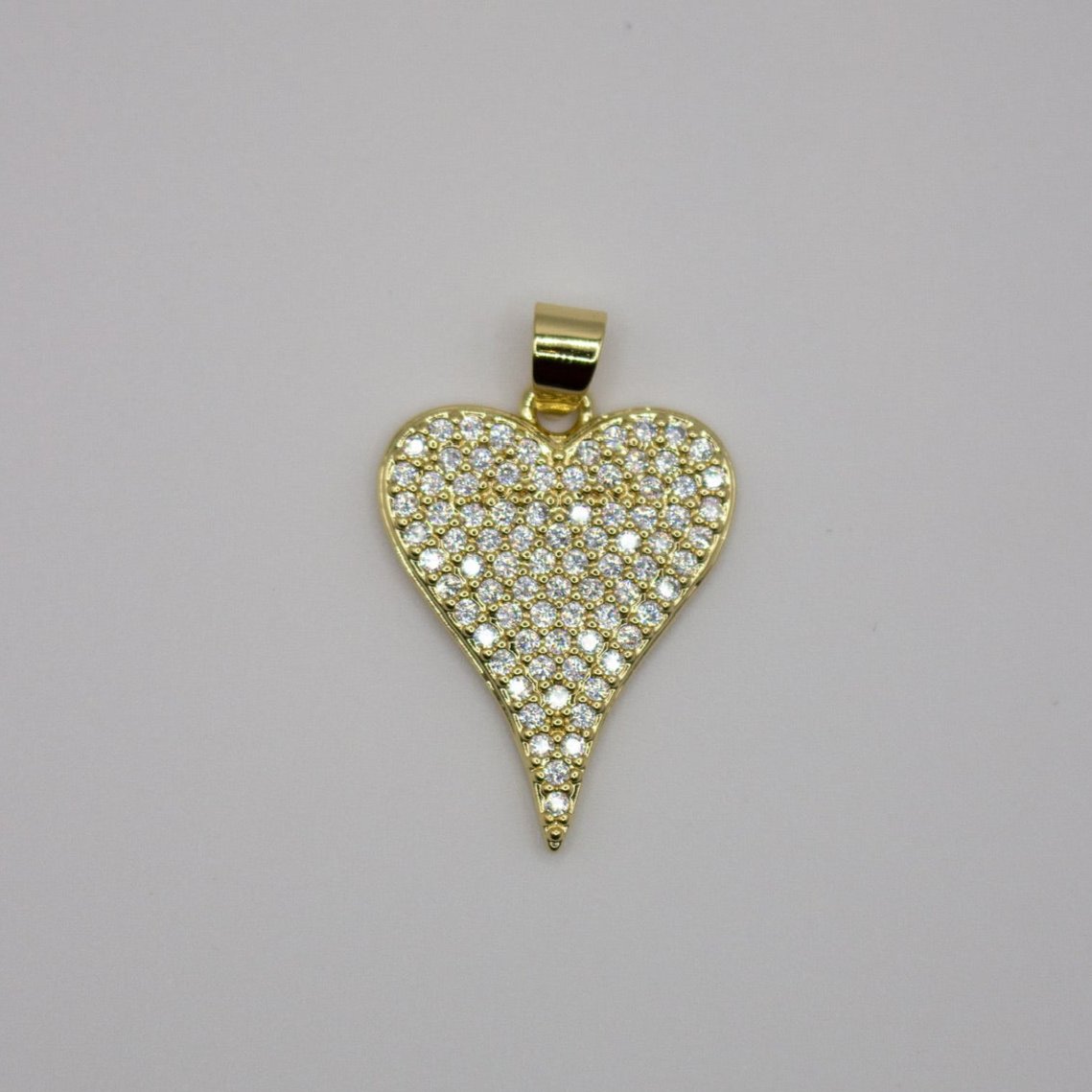 White Topaz Heart Charm Pendant