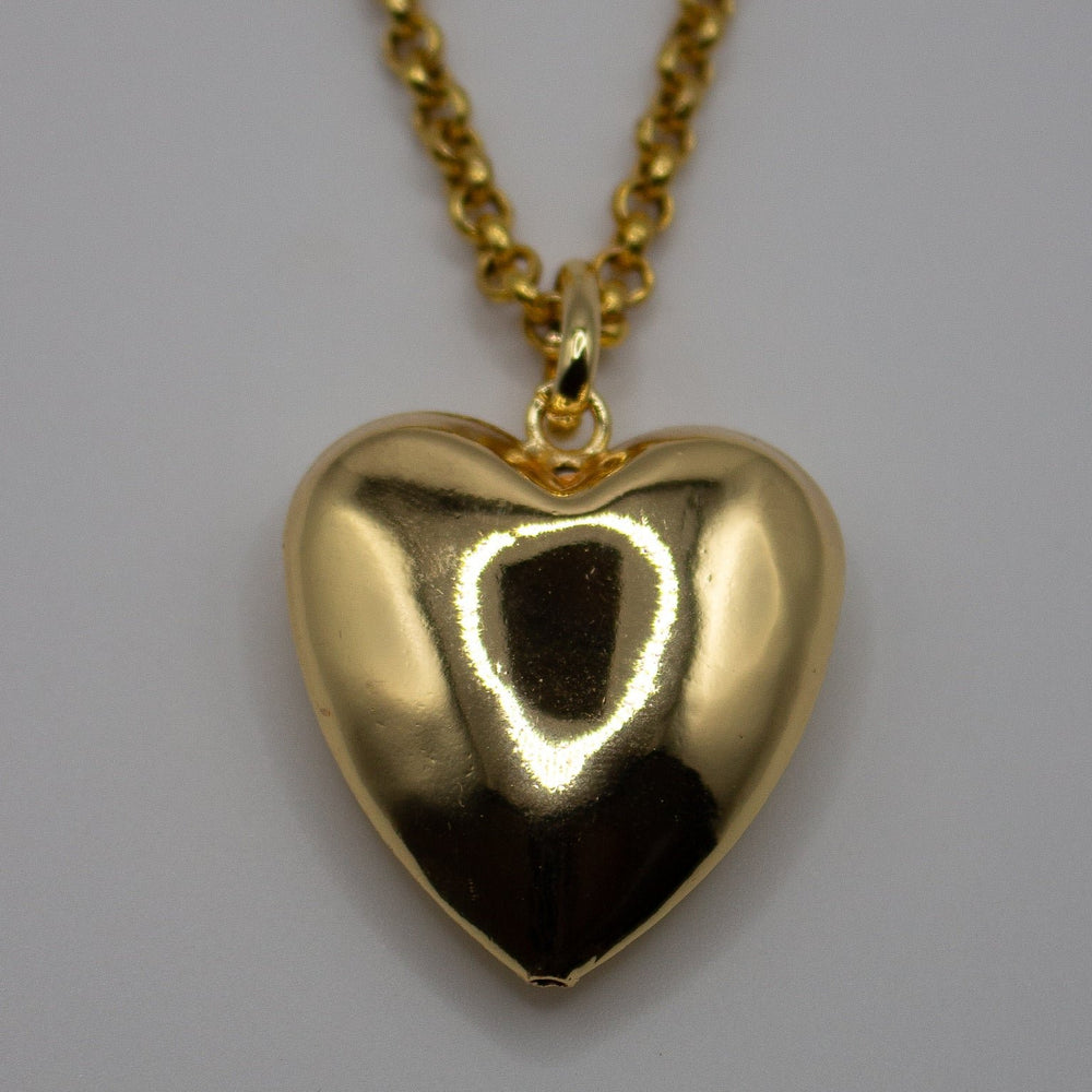 Gold Puffy Heart Pendant