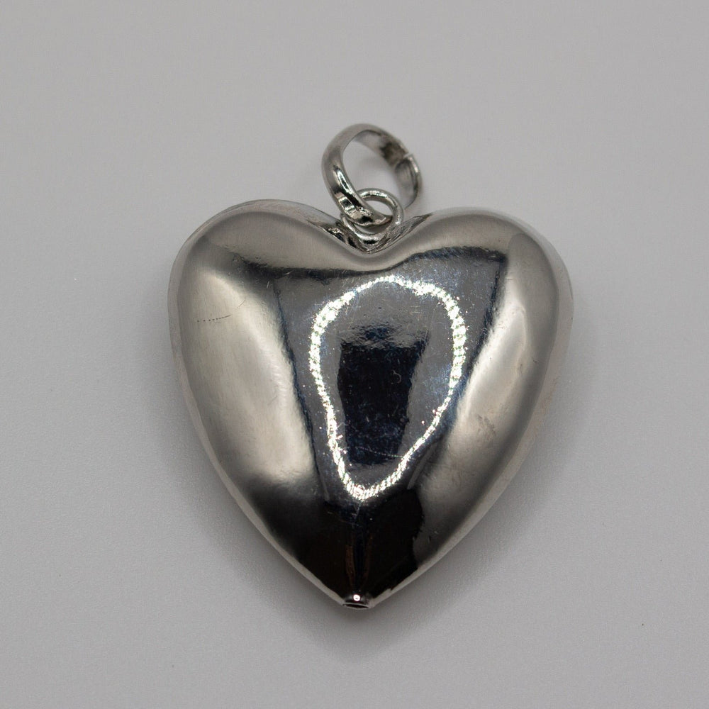 Silver Puffy Heart Charm Pendant