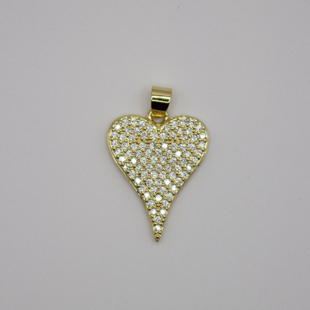 White Topaz Heart Charm Pendant