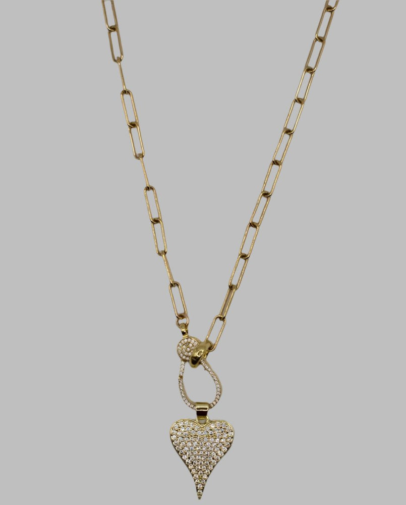 White Topaz Heart Charm Pendant